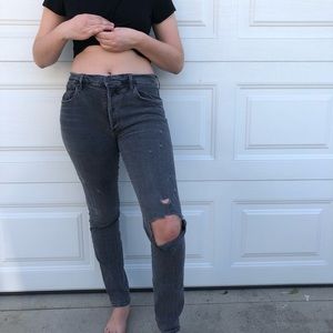 AGOLDE grey straight leg jeans